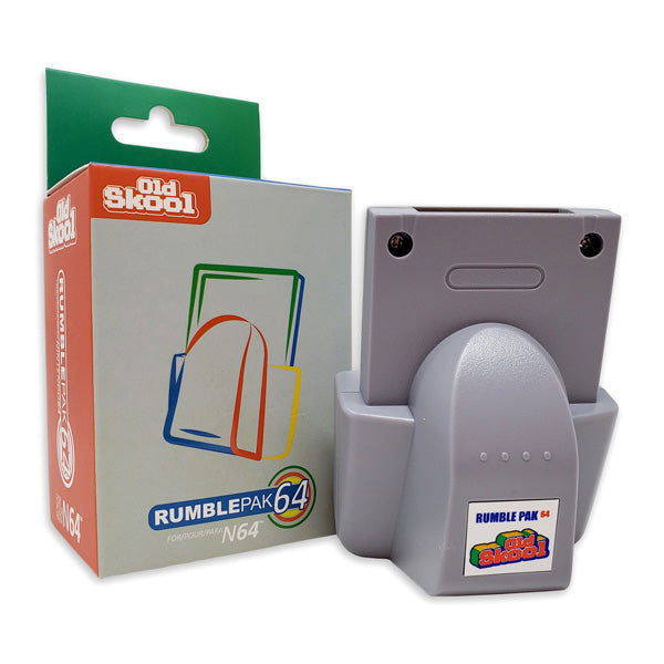 Rumble Pak 64 accessory for N64 console with packaging on a white background