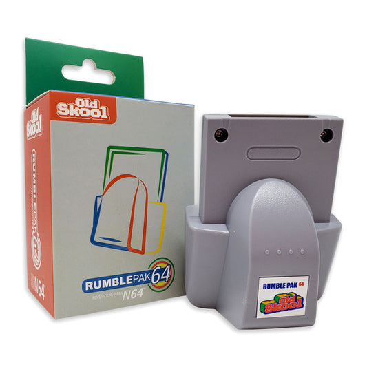 Rumble Pak 64 accessory for N64 console with packaging on a white background