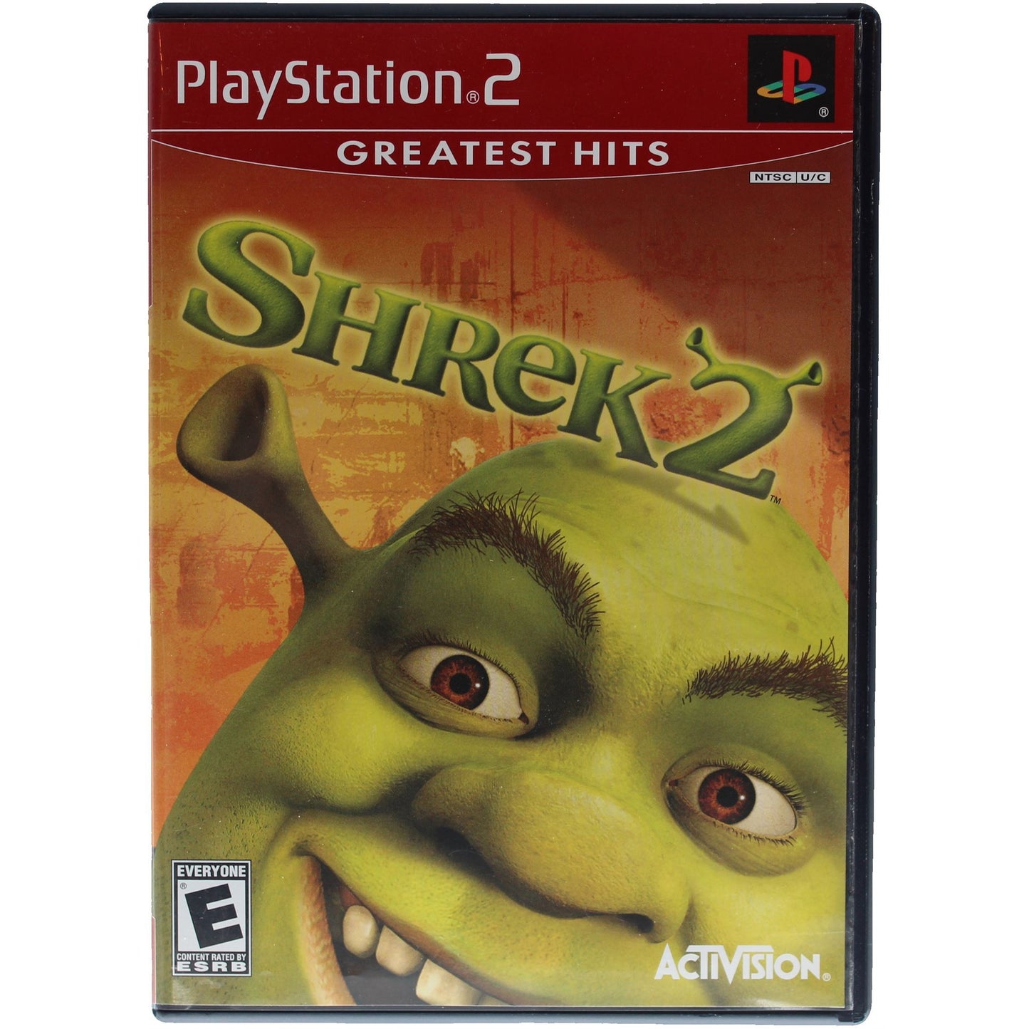 PlayStation 2 game cover for 'Shrek 2' under 'Greatest Hits'.