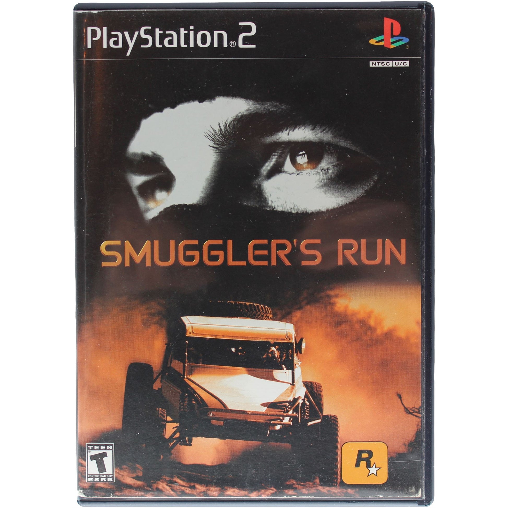 PlayStation 2 game case titled 'Smuggler's Run' with a car and eye design on the cover.