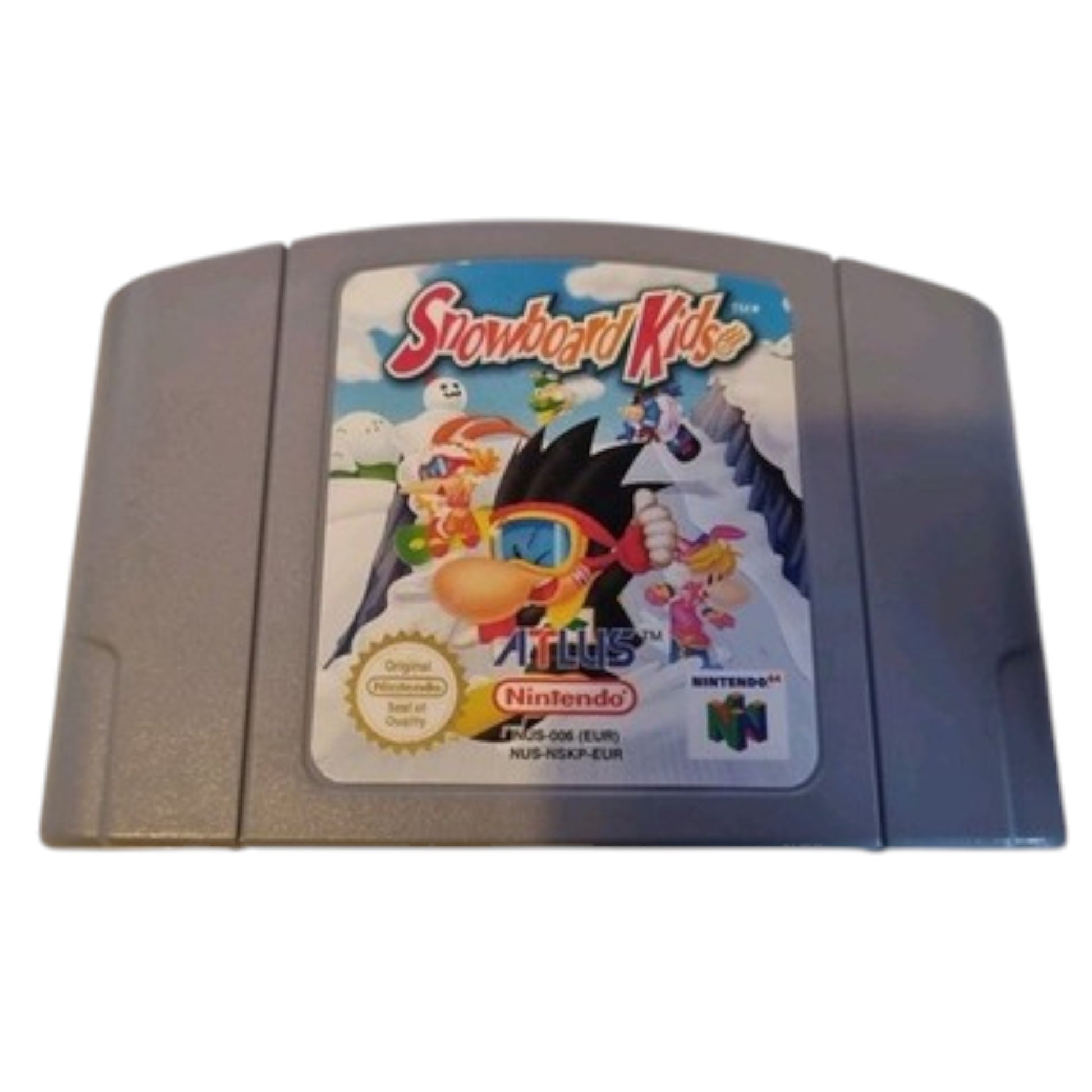 Nintendo 64 game cartridge for 'Snowboard Kids' on a white background