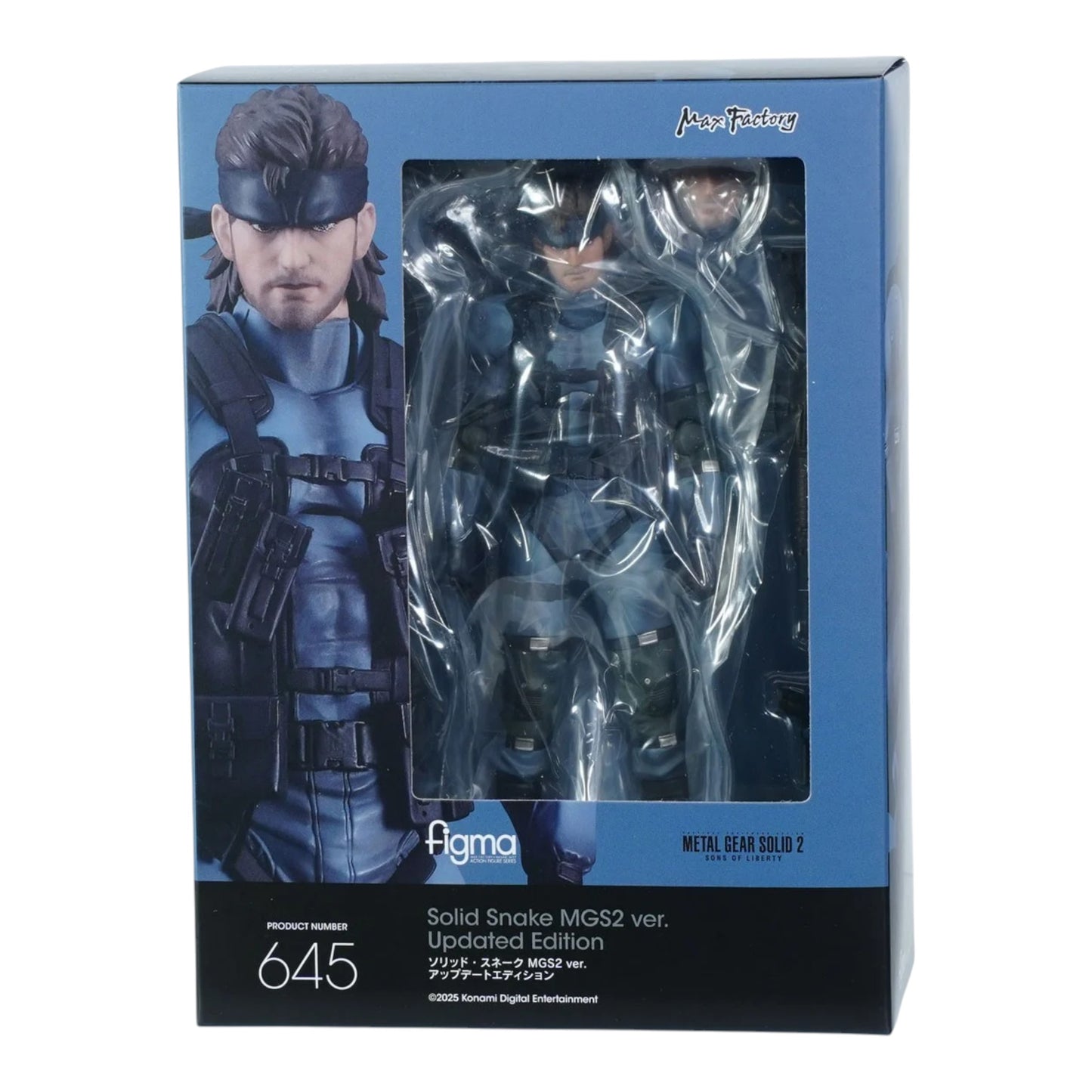 Action figure packaging with character and branding on a white background