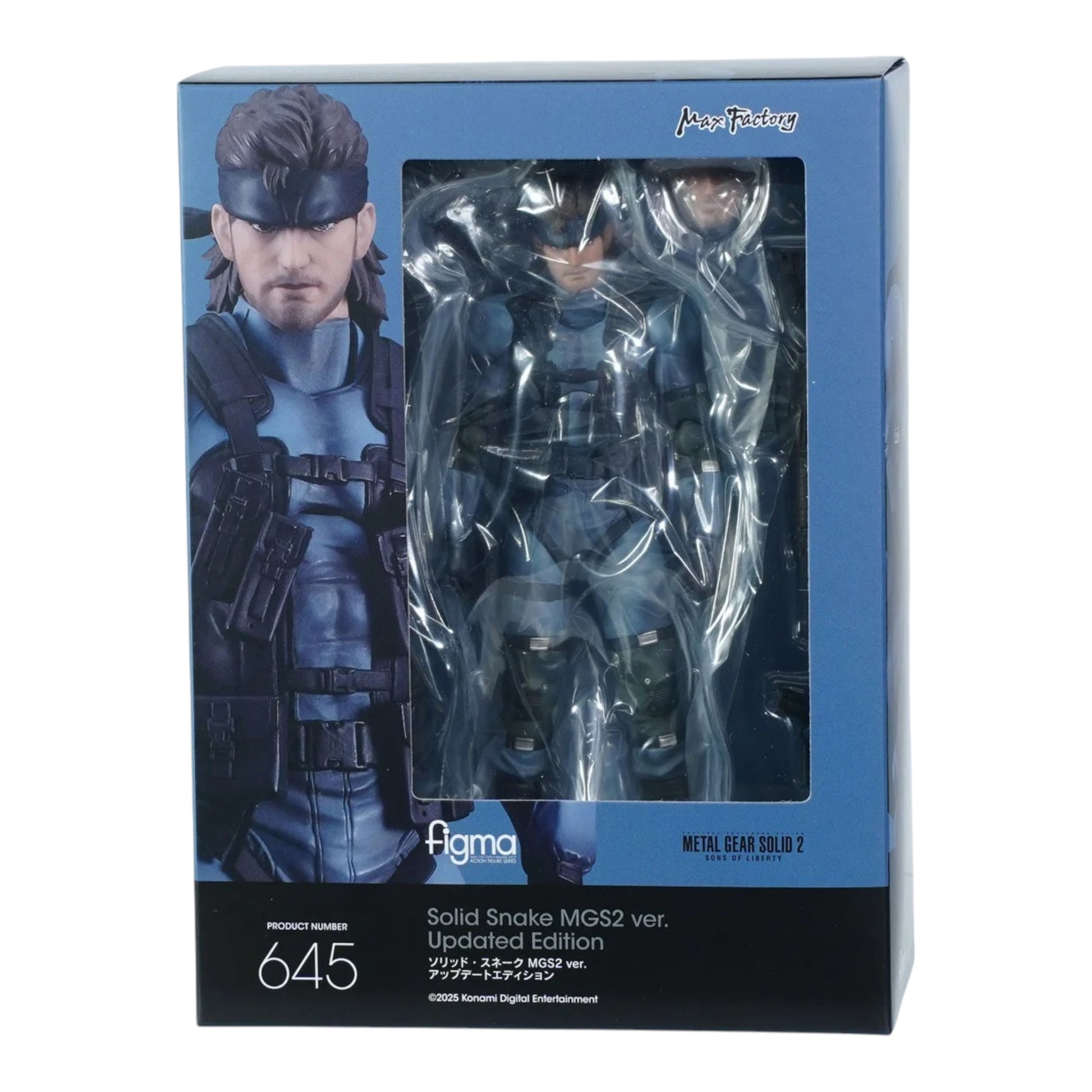 Action figure packaging with character and branding on a white background