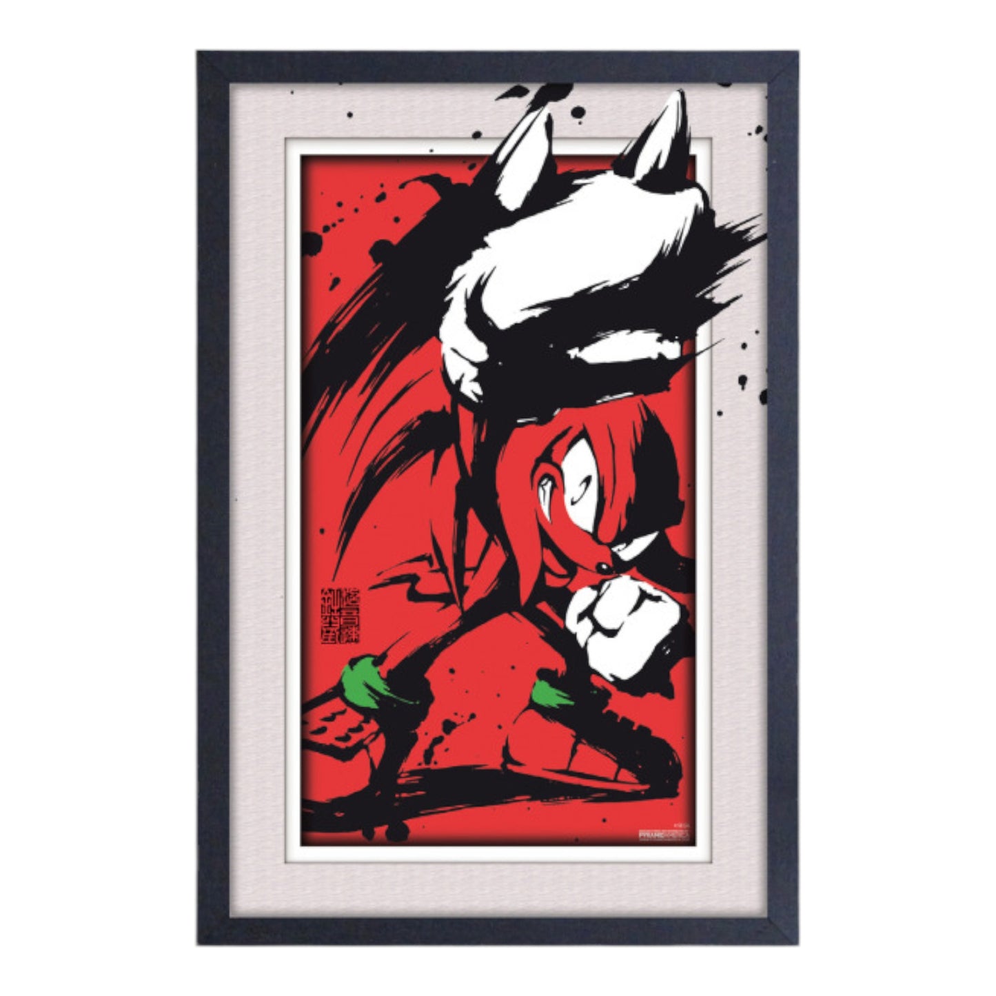 Sonic the Hedgehog Knuckles Splatter 11″x17″ Faux Matte Framed Print (Glass)