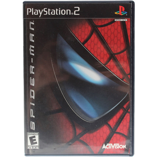 PlayStation 2 game case for 'Spider-Man' with Spider-Man mask design