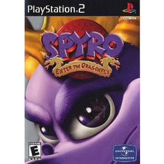 Spyro the Dragon game cover for PlayStation 2 with Spyro's eye and logo.