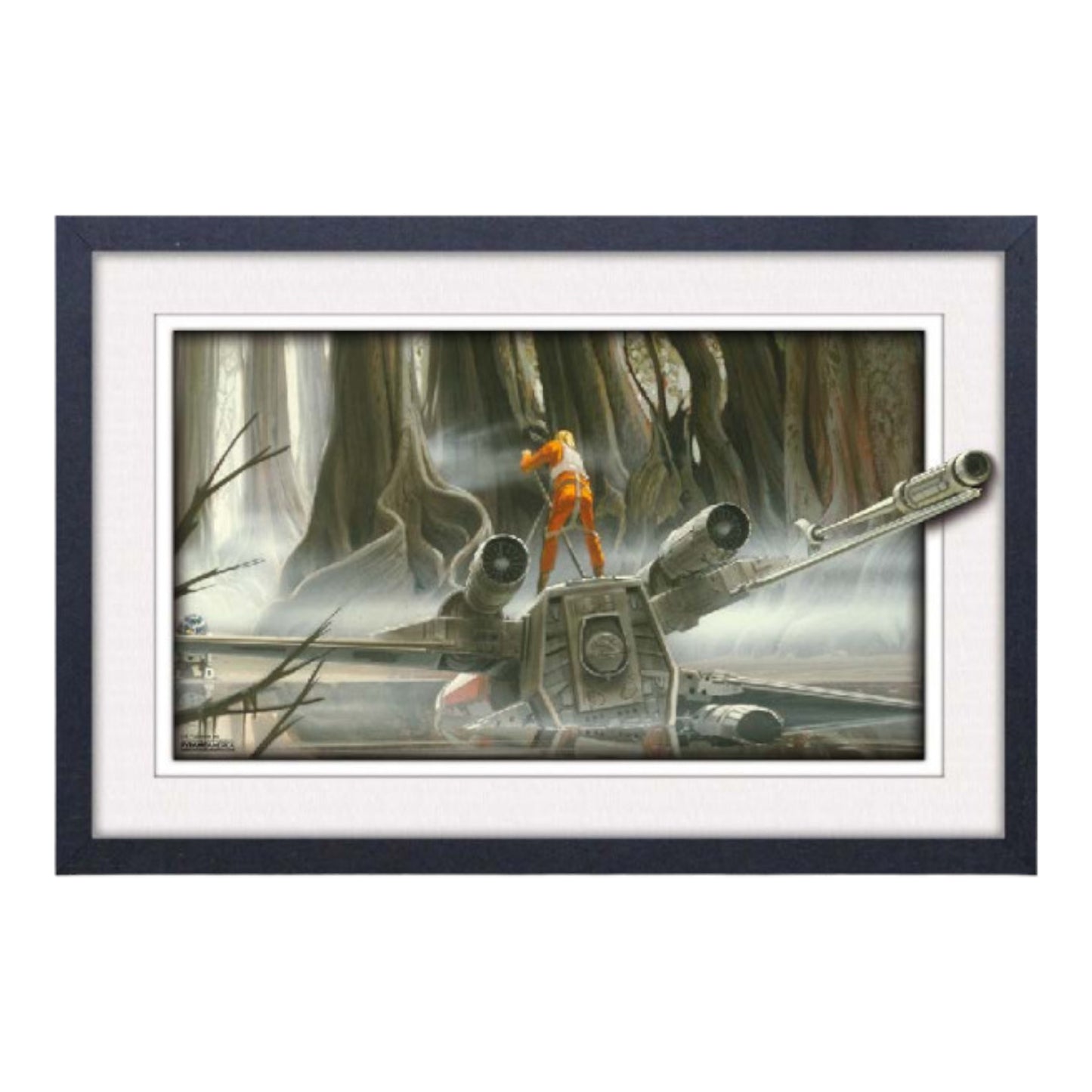 Star Wars Dagobah 11″x17″ Faux Matte Framed Print (Glass)