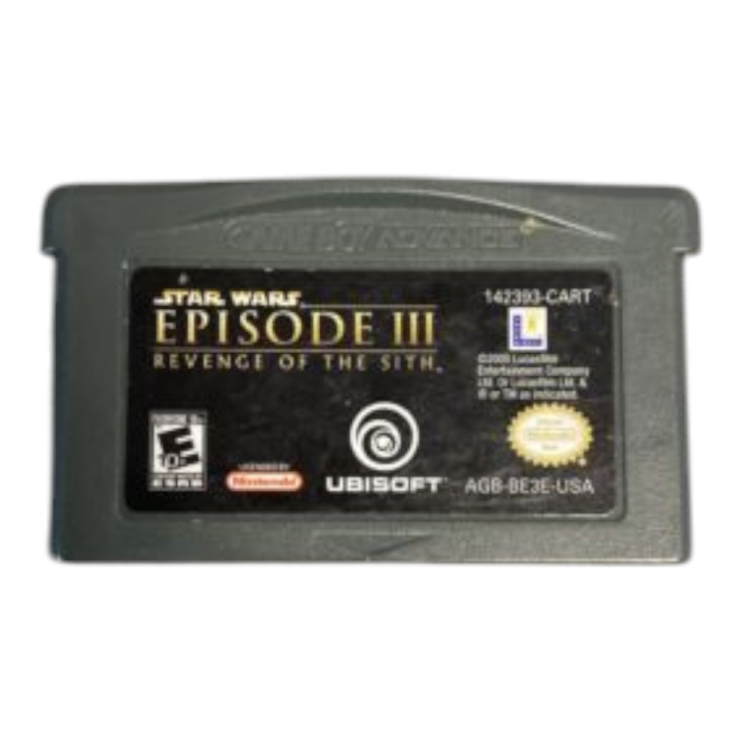 Game cartridge for 'Star Wars Episode III: Revenge of the Sith' on a white background