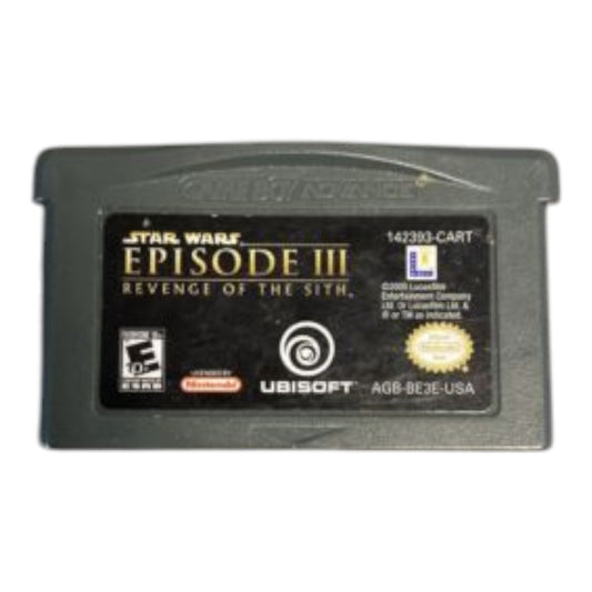 Game cartridge for 'Star Wars Episode III: Revenge of the Sith' on a white background