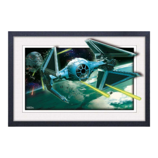 Star Wars Tie-Fighter 11″x17″ Faux Matte Framed Print (Glass)