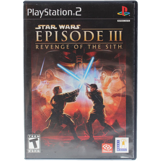 PlayStation 2 game cover for 'Star Wars Episode III: Revenge of the Sith' on a white background