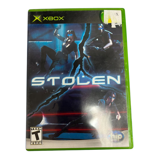 Xbox game case titled 'Stolen' with action scenes on the cover