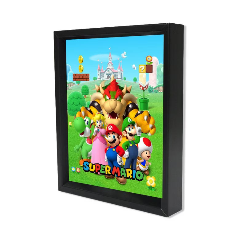 Super Mario and Friends - 3D Lenticular Shadowbox Art