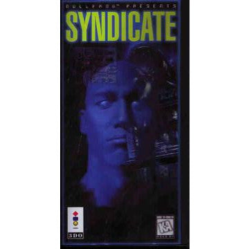 Cover of 'Syndicate' video game with a stylized character and title.