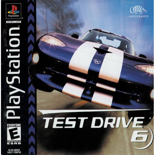 PlayStation game cover for 'Test Drive 6' with a racing car on a track