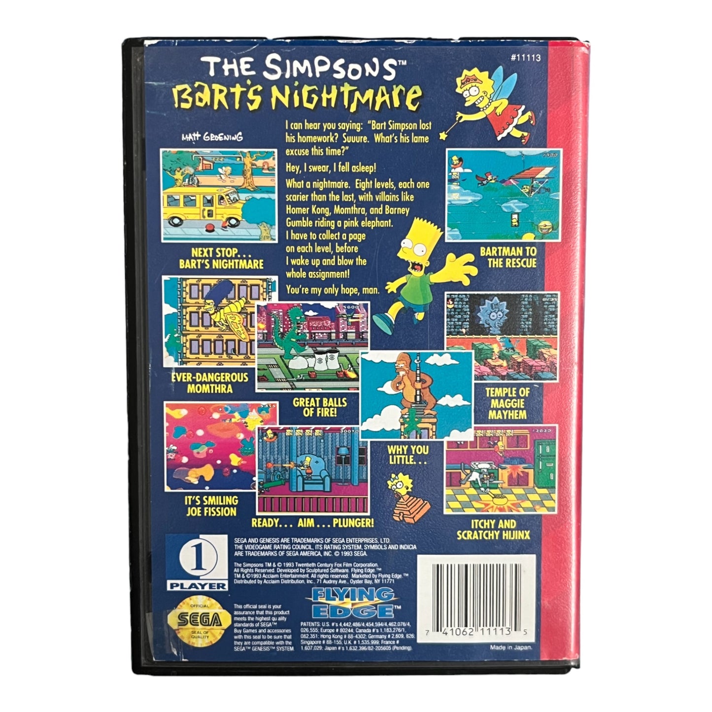 The Simpsons Bart's Nightmare (Sega Genesis)