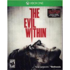 Game case for 'The Evil Within' on Xbox One with a dark cover and red text.