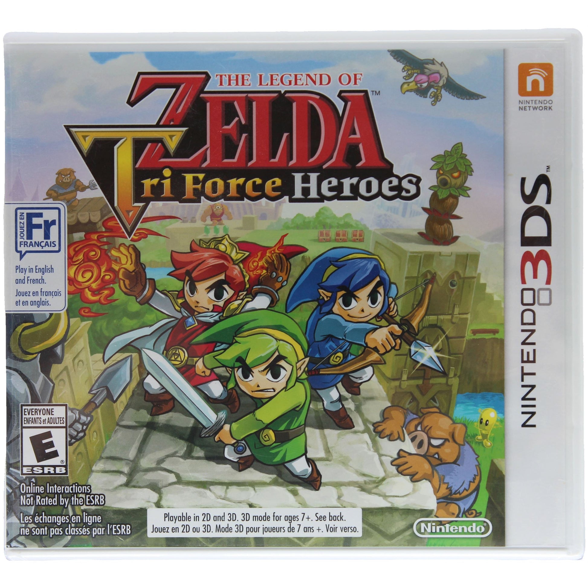 Game box for 'The Legend of Zelda: Tri Force Heroes' on Nintendo 3DS