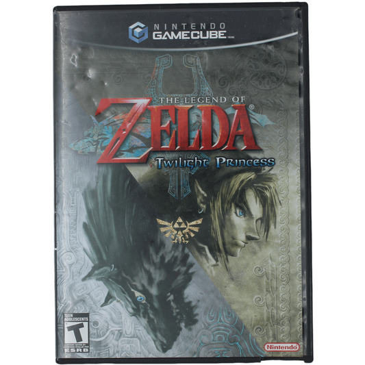 GameCube game case for 'The Legend of Zelda: Twilight Princess' on a white background