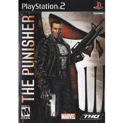 PlayStation 2 game case for 'The Punisher' with character holding a gun on a white background