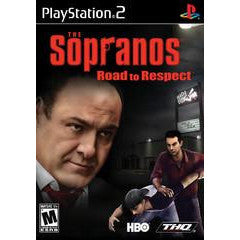 PlayStation 2 game cover for 'The Sopranos: Road to Respect' with characters and HBO logo.