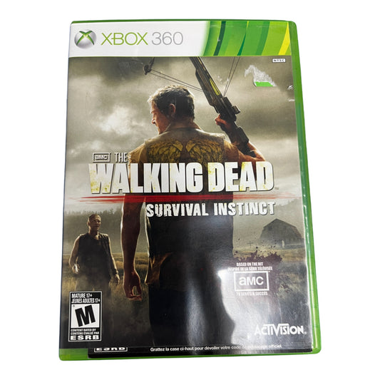 Xbox 360 game case for 'The Walking Dead: Survival Instinct' on a white background