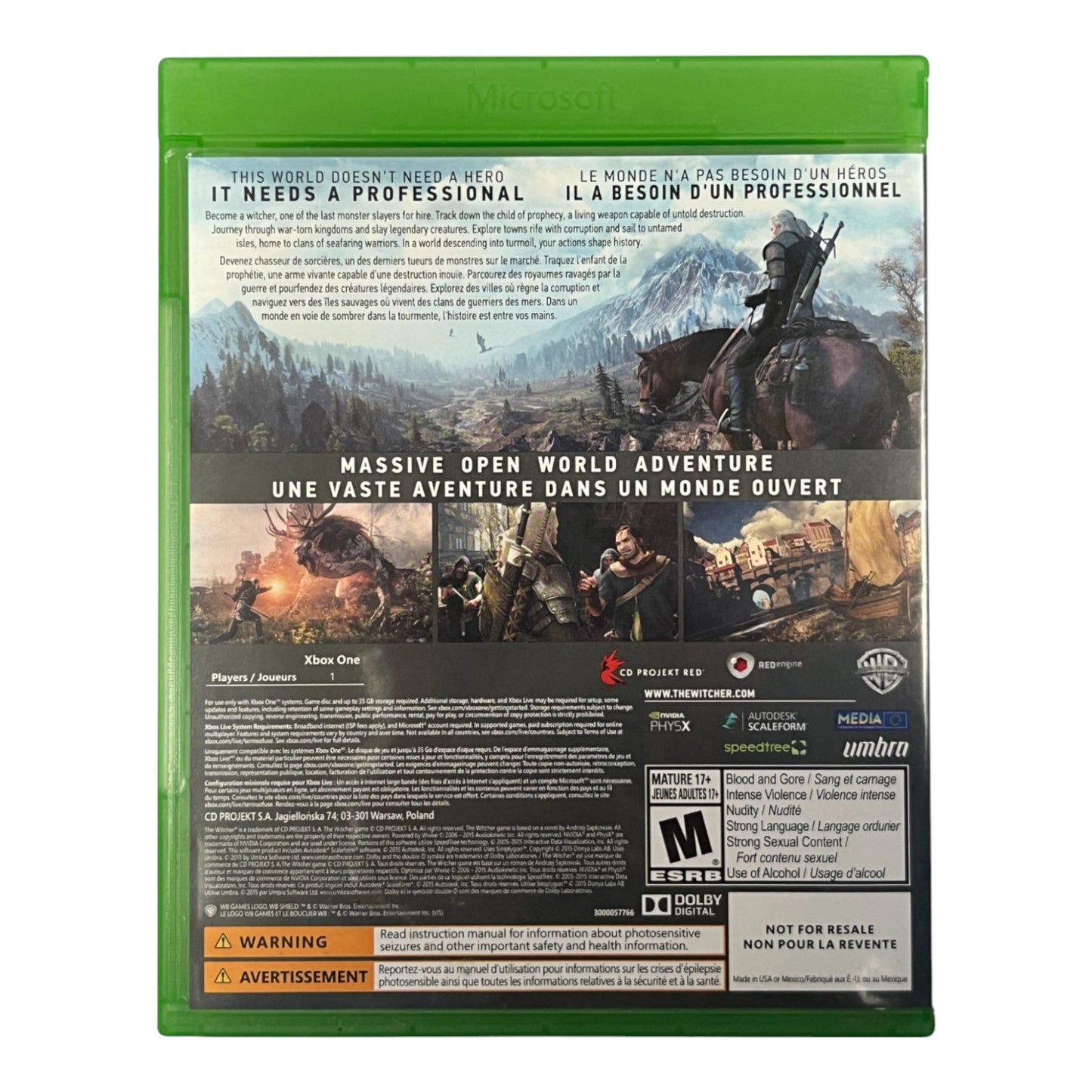 Witcher 3: Wild Hunt (Xbox One)
