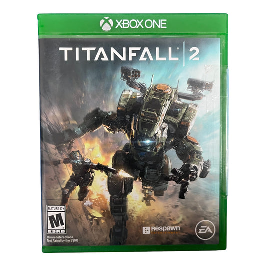Game case for 'Titanfall 2' on Xbox One with a robot and soldier illustration.