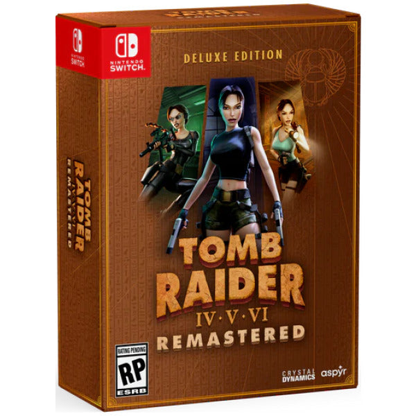 Tomb Raider IV-V-VI Remastered Deluxe Edition packaging for Nintendo Switch