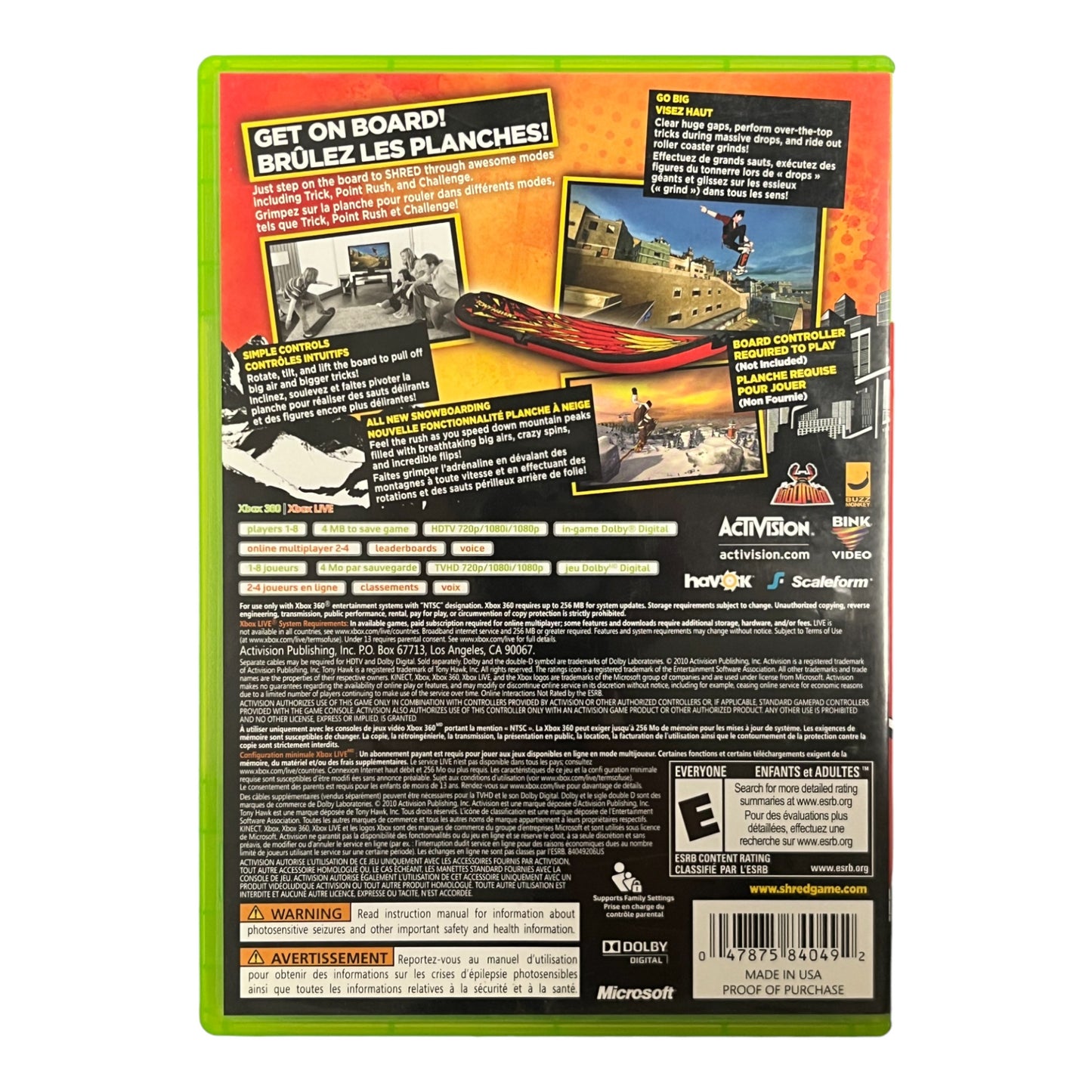 Tony Hawk Shred [Not For Resale] (Xbox360)