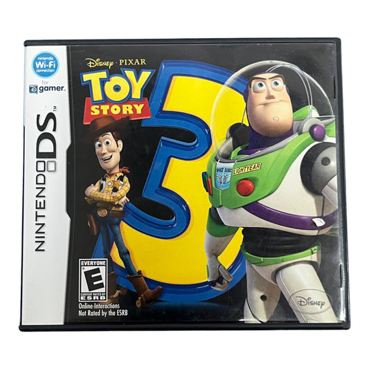 Nintendo DS game cartridge for 'Toy Story 3' featuring Woody and Buzz Lightyear.