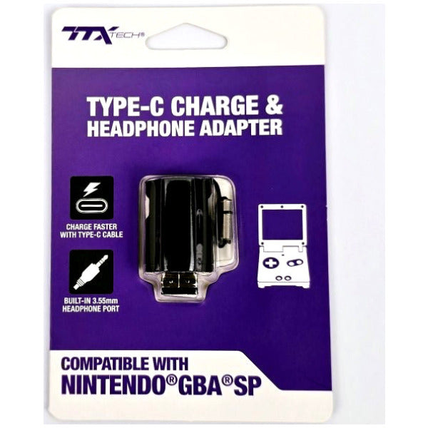 Type C USB-C & 3.5mm Headphone Jack Adapter for GBA SP