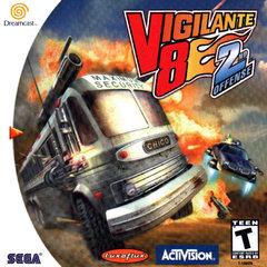 Cover of 'Vigilante 8: Brotherhood' video game with truck and flames