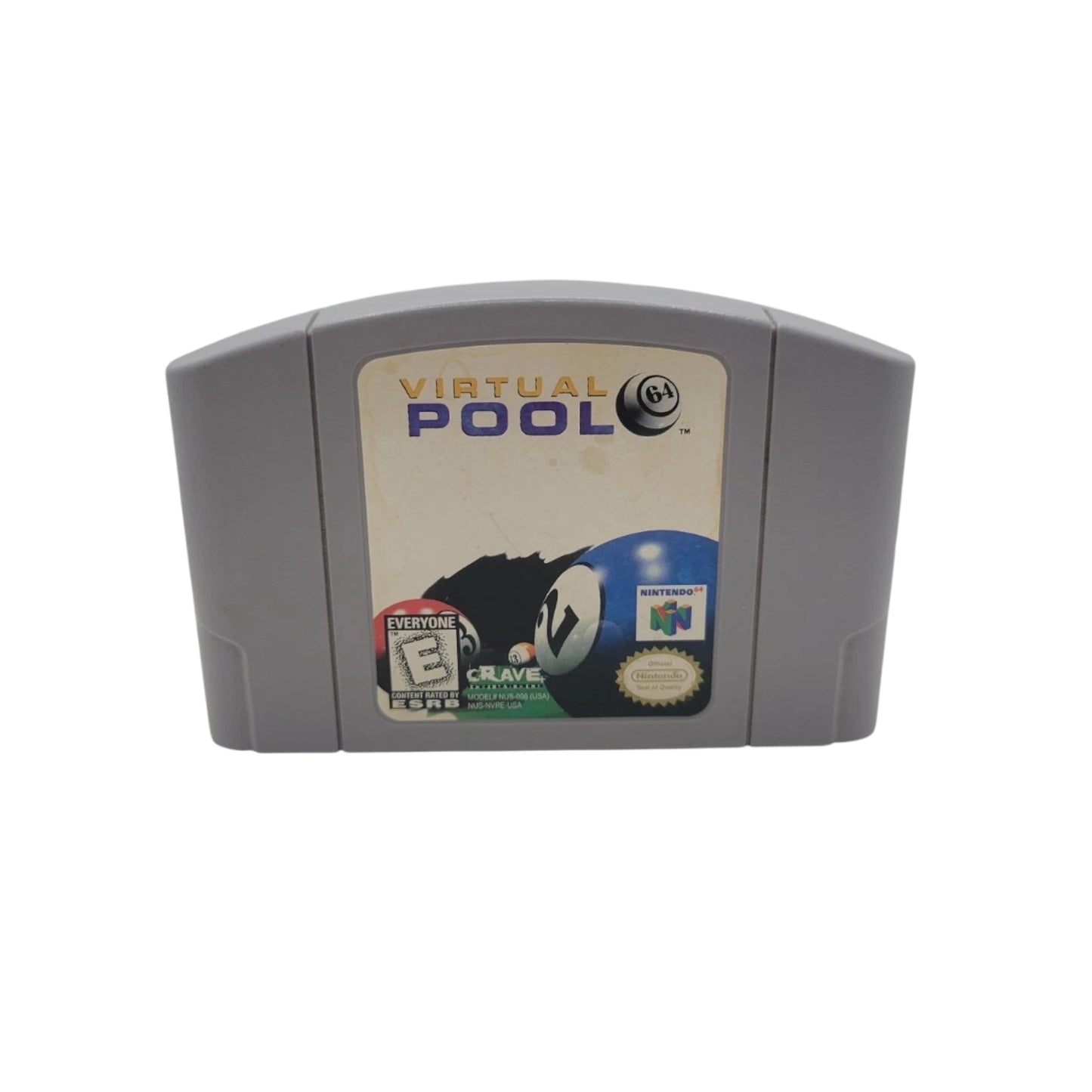 N64 game cartridge for 'Virtual Pool' on a white background