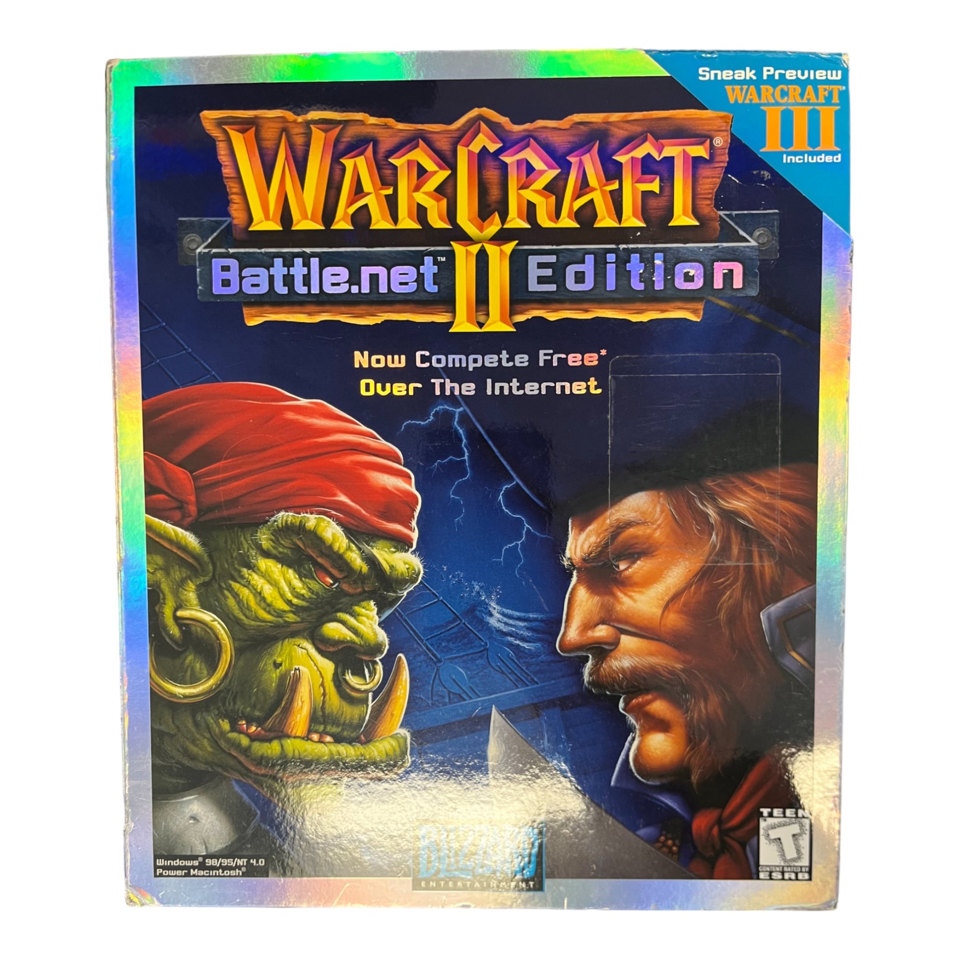 Warcraft II Battle.net Edition packaging with characters from the game.