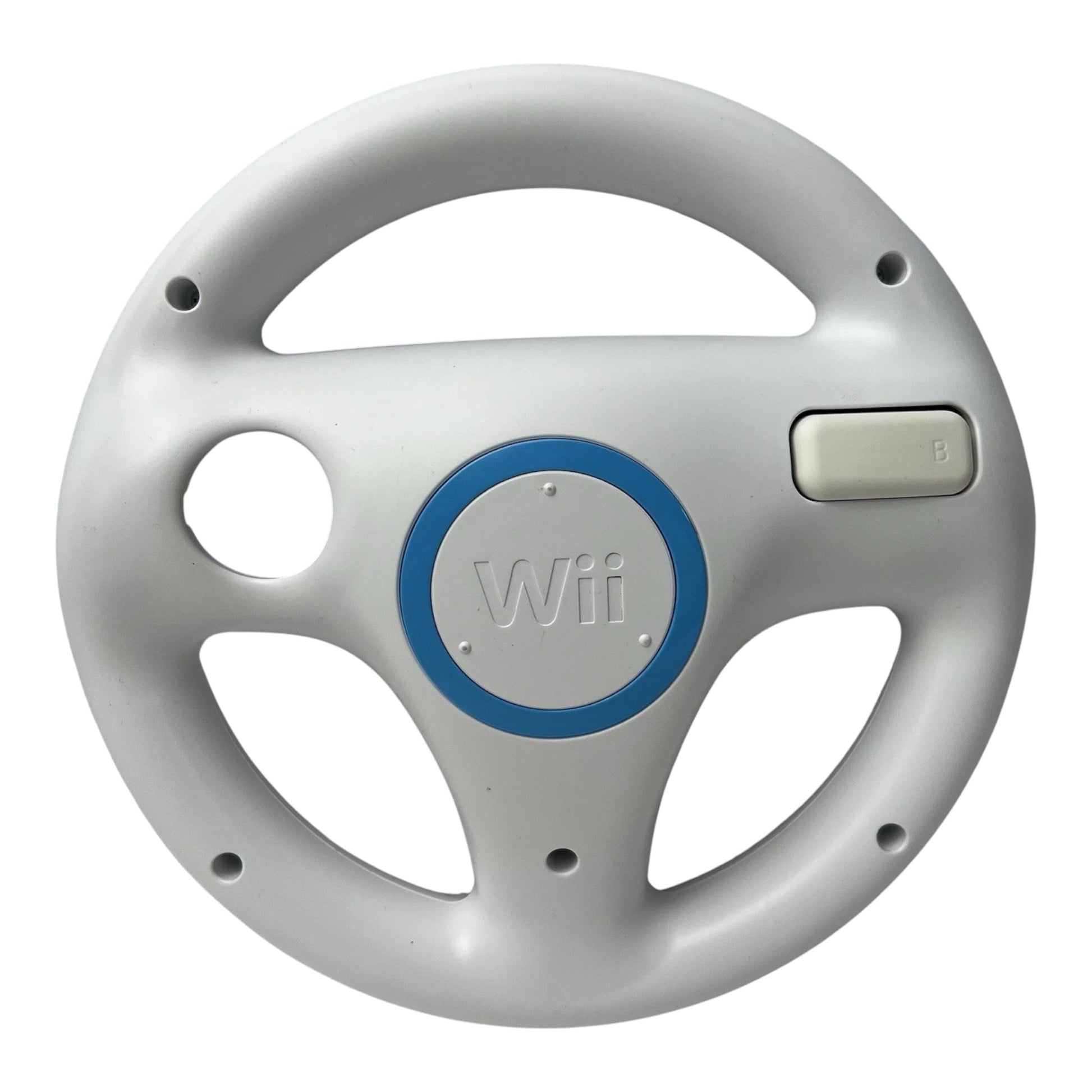 Wii steering wheel controller on a white background
