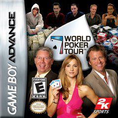 Game Boy Advance game case for 'World Poker Tour' featuring poker players and a dealer.