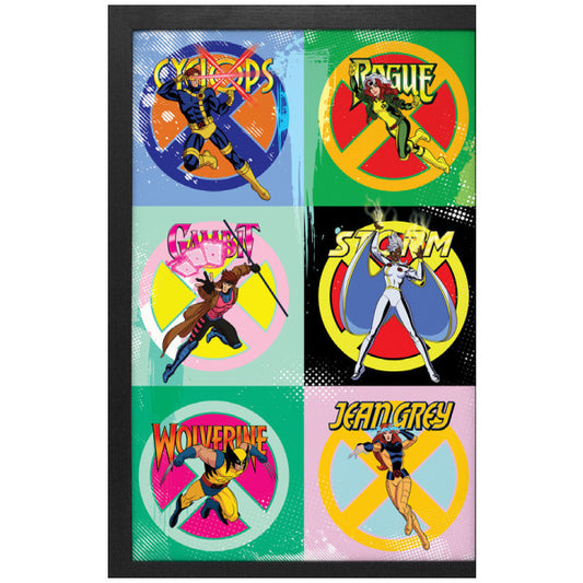 X-Men ’97 Character Group Squares 11″x17″ Framed Print