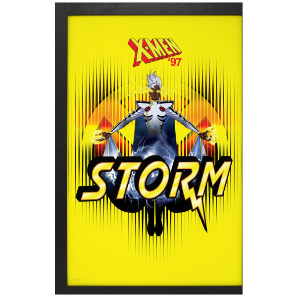 X-Men '97 Storm character poster with yellow background
