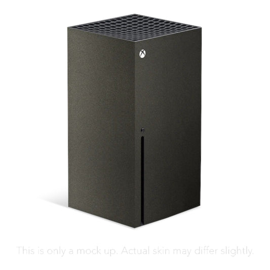 Black gaming console with Xbox logo on a white background