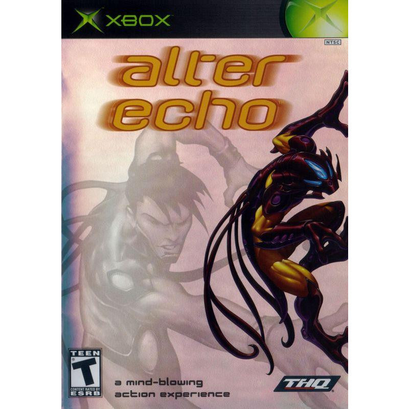 Cover of 'alter echo' game for Xbox with characters and THQ logo.