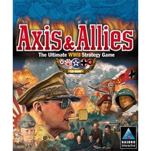 Axis & Allies board game box with military-themed artwork and text.