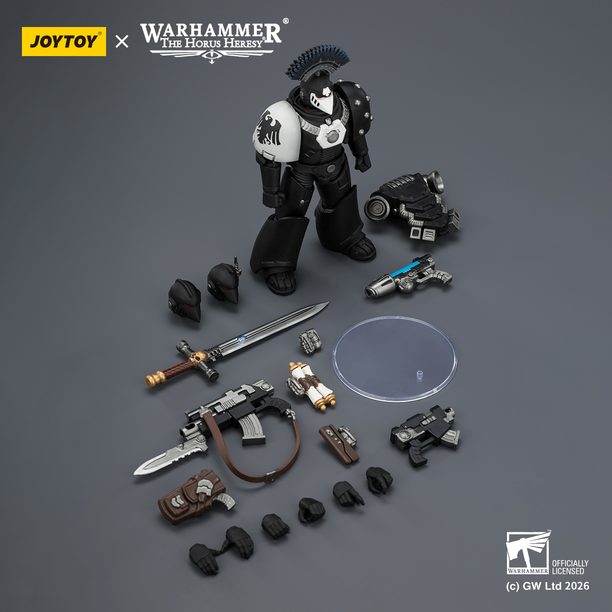 JOYTOY - Raven Guard MkVI Tactical Sergeant with Power Sword, Bolter and Plasma Pistol