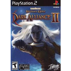 PlayStation 2 game cover of 'Dark Alliance II' with a character in armor against a blue background.