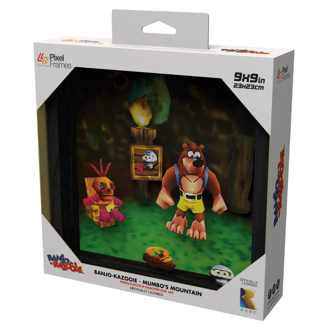 Banjo Kazooie: Mumbo's Mountain 9″X9″ Pixel Frame 3D Pixel Box Art