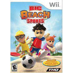 Box art for 'Big Beach Sports' game on Wii with characters playing sports.