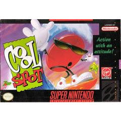 Super Nintendo game cartridge for 'Cool Spot' with a cartoon character on the cover.