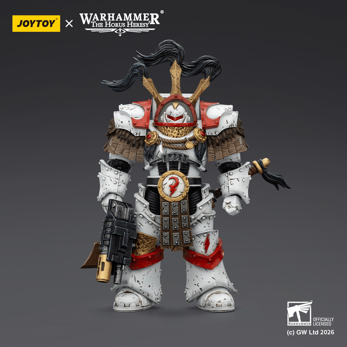 JOYTOY - White Scars Legion Praetor in Cataphractii Terminator Armour with Cyber Hawk, Chogorian sword and combi-melta
