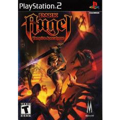 PlayStation 2 game cover of 'Dark Angel: Vampire Hunter D' with action-packed illustration.