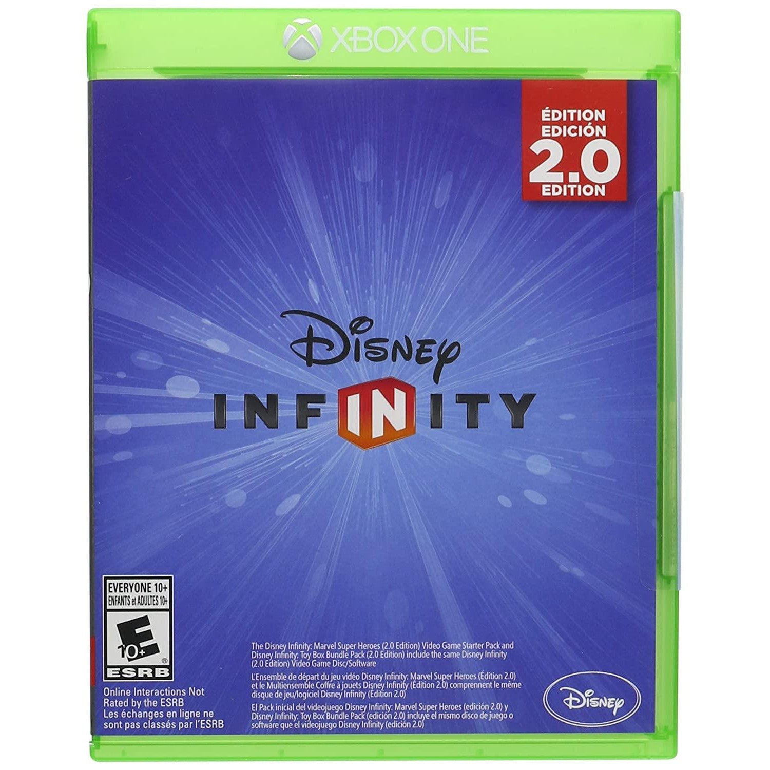 Disney Infinity 2.0 Edition packaging for Xbox One with blue and green design